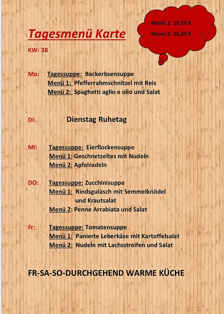Mittagsmenü