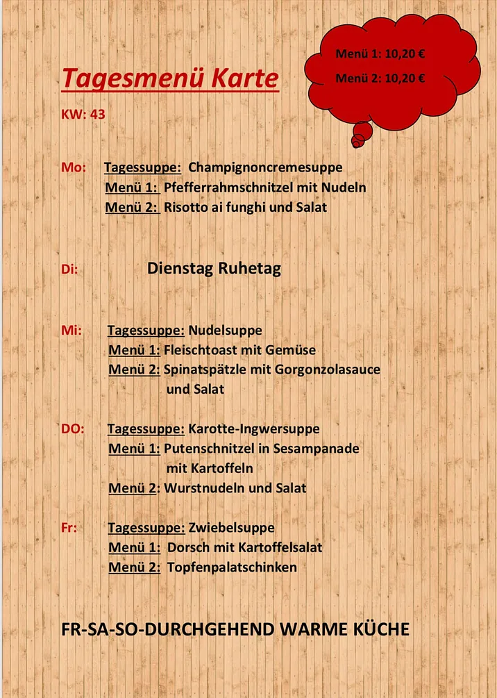 Mittagsmenü